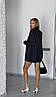 Чорний жіночий стильний костюм-двійка класичного крою з костюмки: Міні спідниця-шорти та Піджак з плічками, фото 5