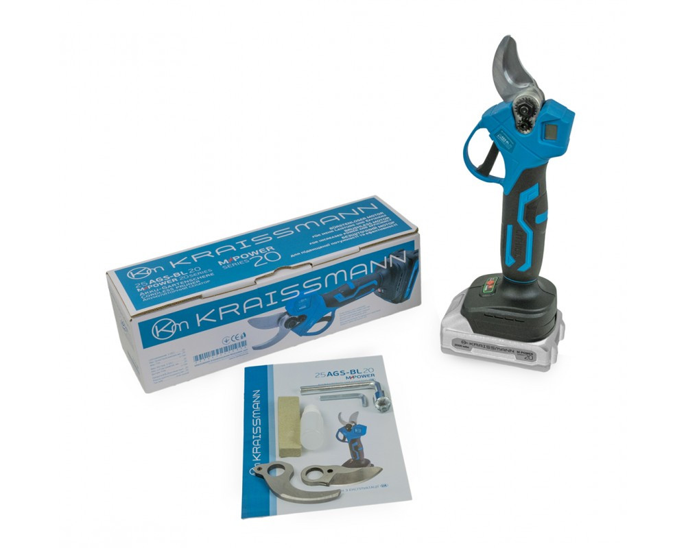 Акумуляторний секатор Kraissmann 25 AGS-BL 20 MP, фото 1