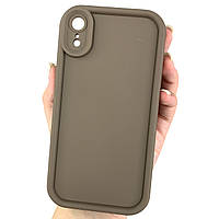 Чохол для iPhone Xr матовий коричневий чохол з великими бортами
