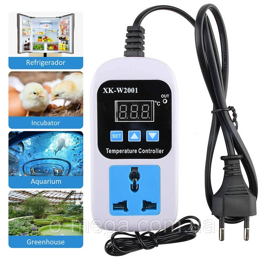 Терморегулятор XK-W2001, 220В 2200ВТ, -55 ~ +120°C, термостат