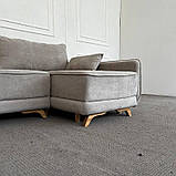 Компактний кутовий диван беж, фото 8