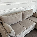 Компактний кутовий диван беж, фото 2