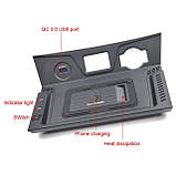 Бездротова зарядка телефона 15W в центральну консоль для Hyundai Tucson 3 TL 2015/2020, фото 7