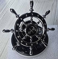 Ароматизатор дифузор для автомобіля Штурвал на сонячній батареї (Сріблястий)