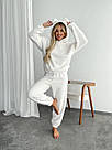 Жіночий домашній МАХРОВИЙ костюм  ПІЖАМА ВЕДМЕДИК штани кофта МОЛОЧНИЙ 1564, фото 3
