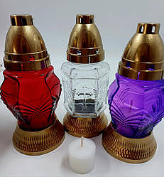 Лампадка скляна з парафіновою свічкою пластик 355 8шт/уп