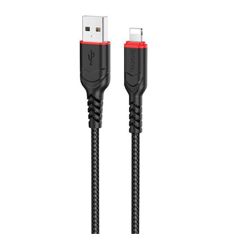 Кабель для зарядки та синхронізації Lighting 1м 2.4A Hoco X59 чорний (X59-i), фото 1