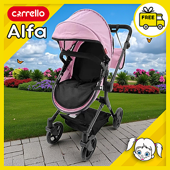 Ляльковий візок-трансформер для ляльок 2в1 з сумкою Carrello Alfa
