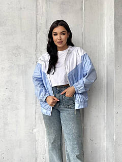 Жіноча вітрівка плащівка великих розмірів блакитна, розмір 48-50, 52-54, 56-58, 60-62