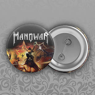Значок 56 мм рок Manowar 002