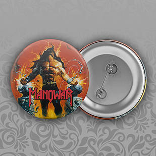 Значок 56 мм рок Manowar 003