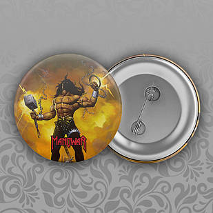 Значок 32 мм рок Manowar 004