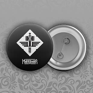 Значок 56 мм рок Manowar 005