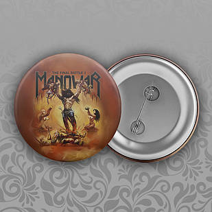 Значок 56 мм рок Manowar 009