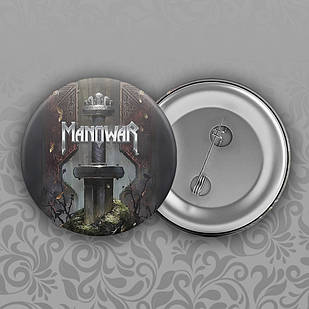 Значок 56 мм рок Manowar 013