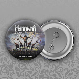 Значок 56 мм рок Manowar 014