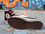 Кеди Converse All Star Chuc 70 Hi (Wine Red Hi) Бордові високі, фото 7