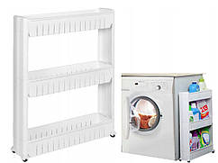 Мобільна шафа для ванної кімнати MUFART на колесах (3 полиці, білий)