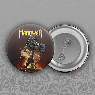 Значок 32 мм рок Manowar 018