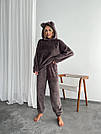 Жіночий домашній МАХРОВИЙ костюм ПІЖАМА ВЕДМЕДИК штани кофта МОККО 1564, фото 3