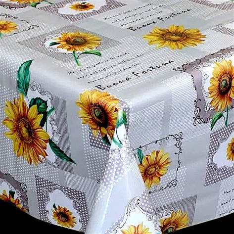 Скатертина для столу на тканинній основі з лакованою поверхнею, фото 1