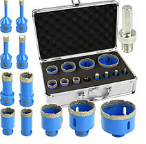 Набір коронок свердел алмазних AL-FA ALDHSS11 11 шт. 6–68 мм, фото 2