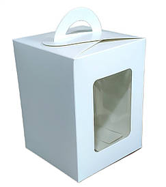 Коробка 14*14*19 см для торта біла мелована