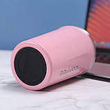 Термокухоль для кави та чаю 380 мл герметичний для подорожей металевий Термостакан з датчиком індикатором температури Рожевий, фото 5