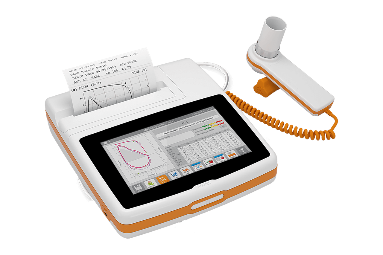Спірометр Spirolab з пульсоксиметрією, турбіна багаторазова та 100 паперових мундштуків, фото 1