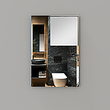 Дзеркало в алюмінієвій рамі 600 х 400 мм., фото 2