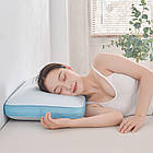 Ортопедична подушка для сну з ефектом пам'яті Memory Foam Шовк 50х30х10 см Якісна ортопедична подушка, фото 4