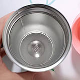 Термокухоль для кави та чаю 380 мл герметичний для подорожей металевий Термостакан з датчиком індикатором температури Сірий, фото 5