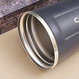 Термокухоль для кави та чаю 380 мл герметичний для подорожей металевий Термостакан з датчиком індикатором температури Сірий, фото 10