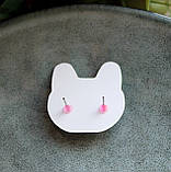 Сережки гвоздики "Малинові перлини", фото 2