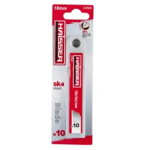 Леза сегментні для ножа 10 шт, 18х100 мм, SK4 (HAISSER, 23500), фото 1