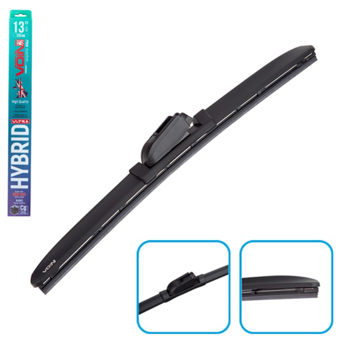 Двірники 13''-330мм. (Щітки склоочисника гібридні VOIN 13"-330мм (TPX6M-13") HYBRID Ultra (1 адаптер), фото 1