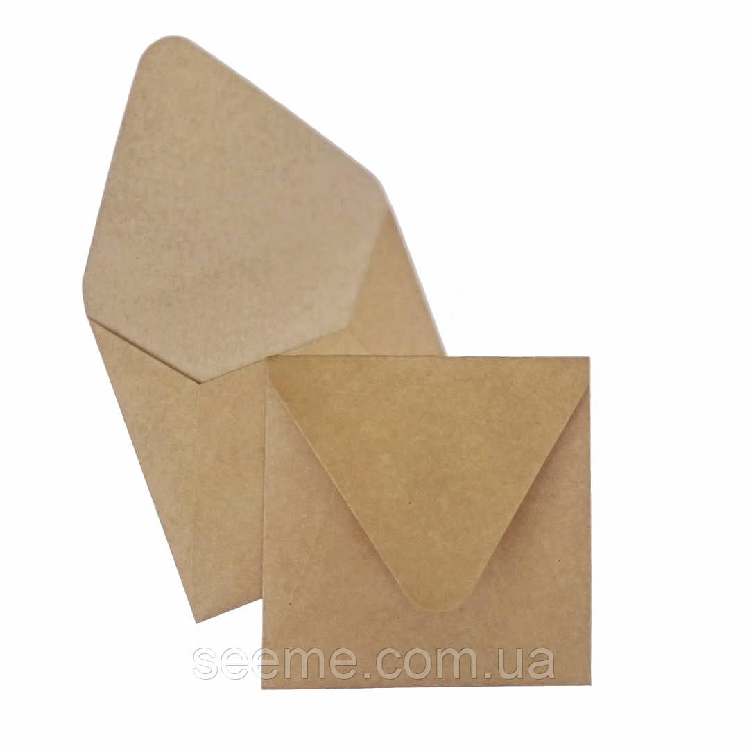 Конверт з крафт паперу 140x140 мм, КОМПЛЕКТ 10 шт., фото 1