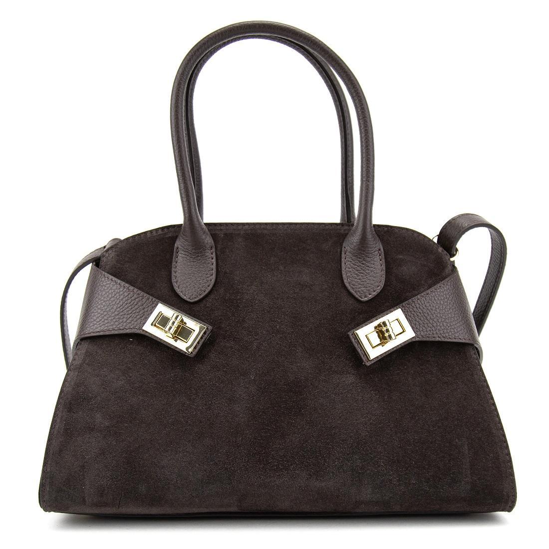 Сумка жіноча класична замшева Firenze Italy F-IT-7688-1DB-S шоколад