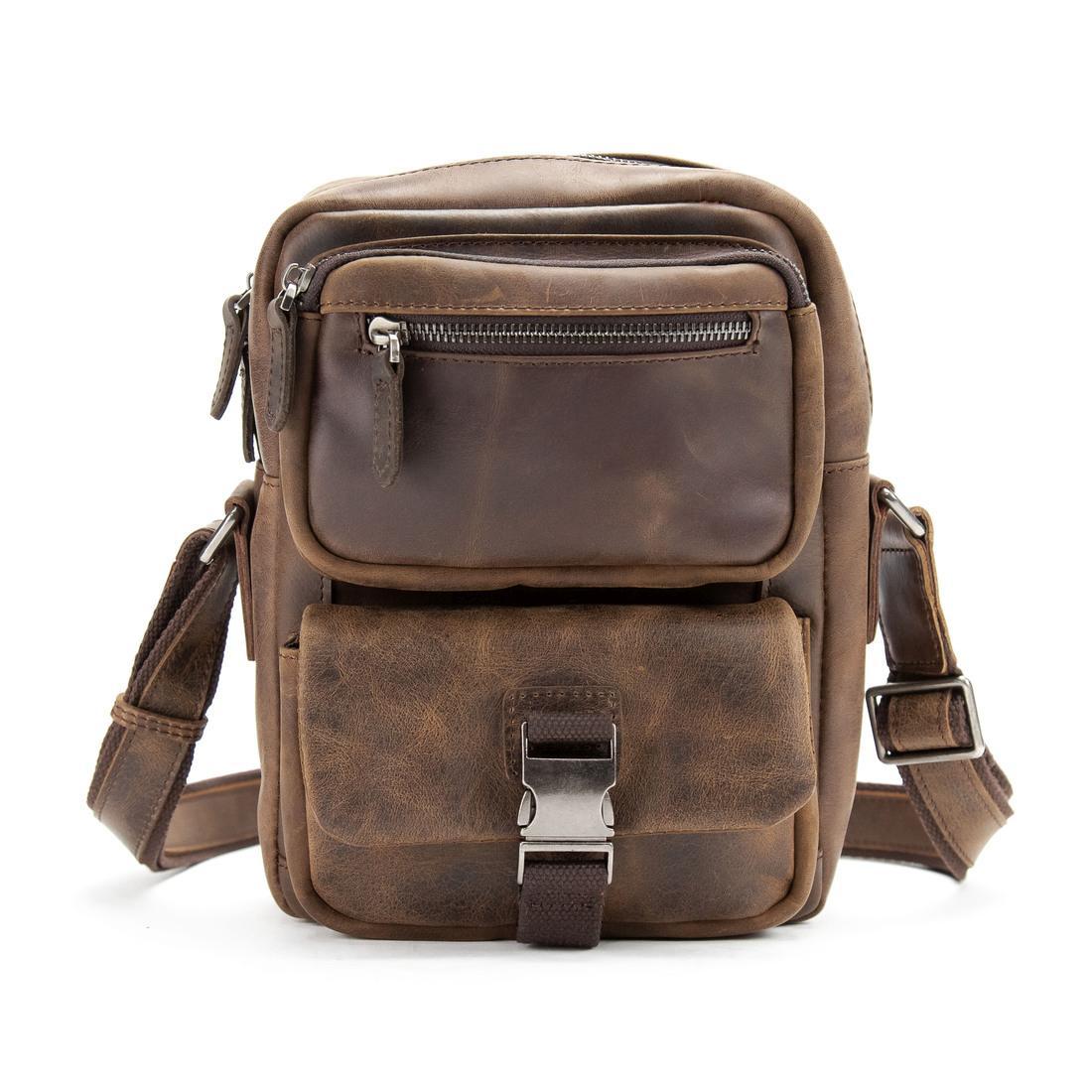 Месенджер чоловічий шкіряний Tiding Bag M39-FM811DB коричневий