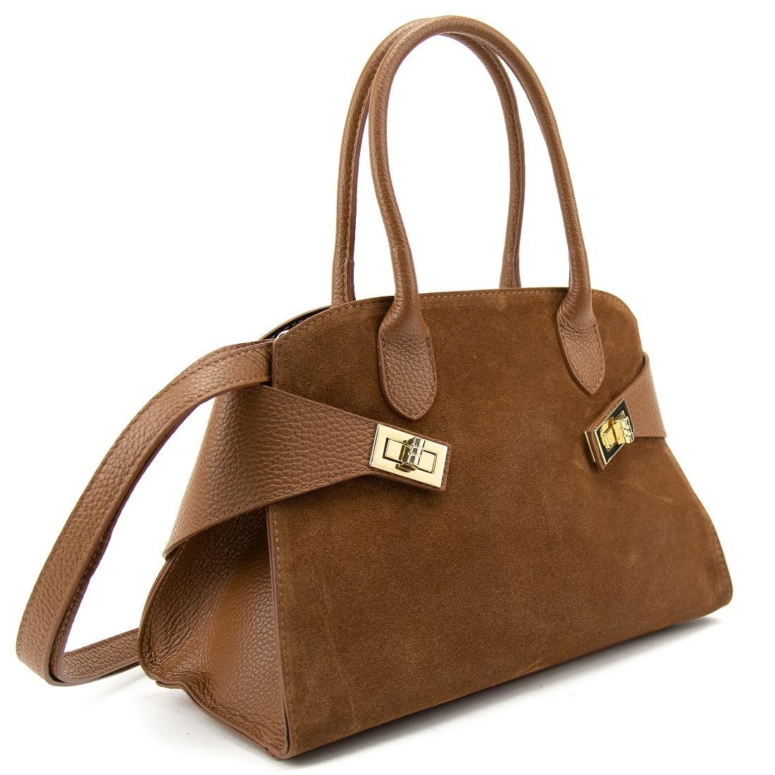 Сумка жіноча класична замшева Firenze Italy F-IT-7688-1C-S руда