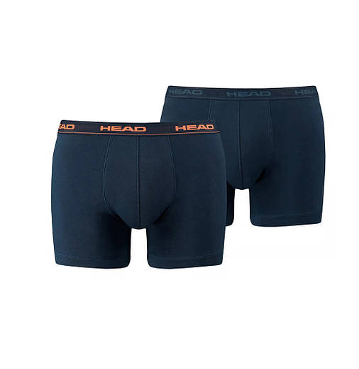 Труси-боксери чоловічі Head Mens Boxers (2 шт.) M Navy Peacoat/Orange, фото 1