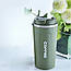 Термокухоль металевий для гарячих та холодних напоїв 510мл герметичний термостакан з датчиком температури Зелений, фото 9