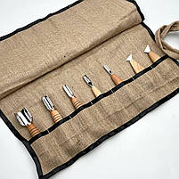 Стамески Адольф Юр'єв для геометричного різьблення по дереву 7шт, фото 8