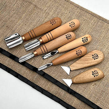 Стамески Адольф Юр'єв для геометричного різьблення по дереву 7шт