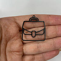 Підвіски пластикові Finding Кулон портфель Чорний 31 мм х 29 мм х 1.5 мм