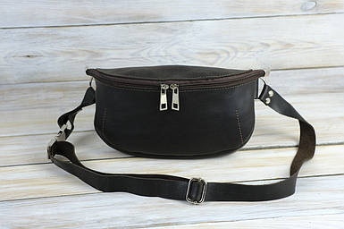 Чоловіча сумка Рей з натуральної шкіри колір Шоколад