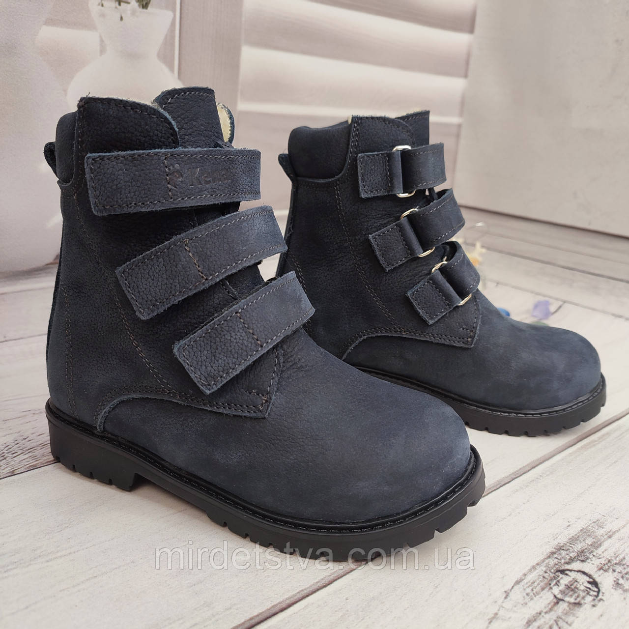 Ортопедичні шкіряні зимові черевики на хутрі для хлопчика супінатор ВП1-ВП7 каблук Томаса Kena Кена розмір 21-40, фото 1