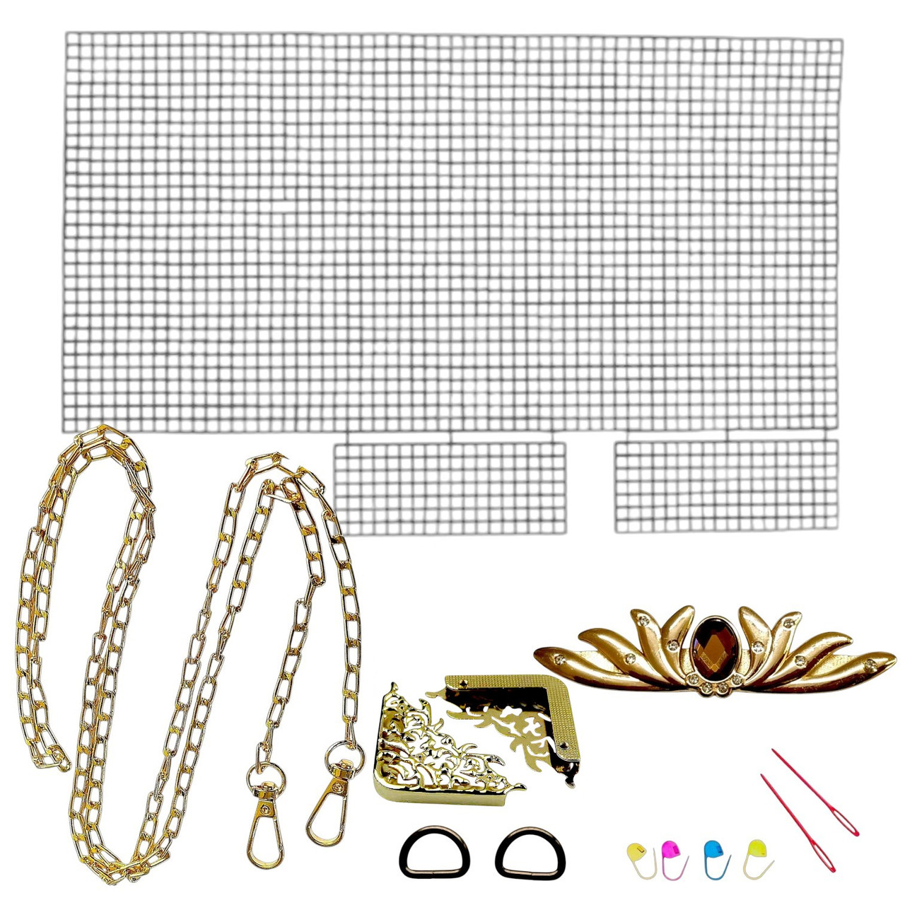 Набір для створення сумки з пластикової канви "Золота лілія", фото 1