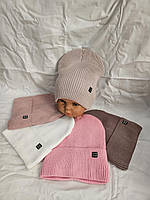 Шапка дитяча в'язана на флісі