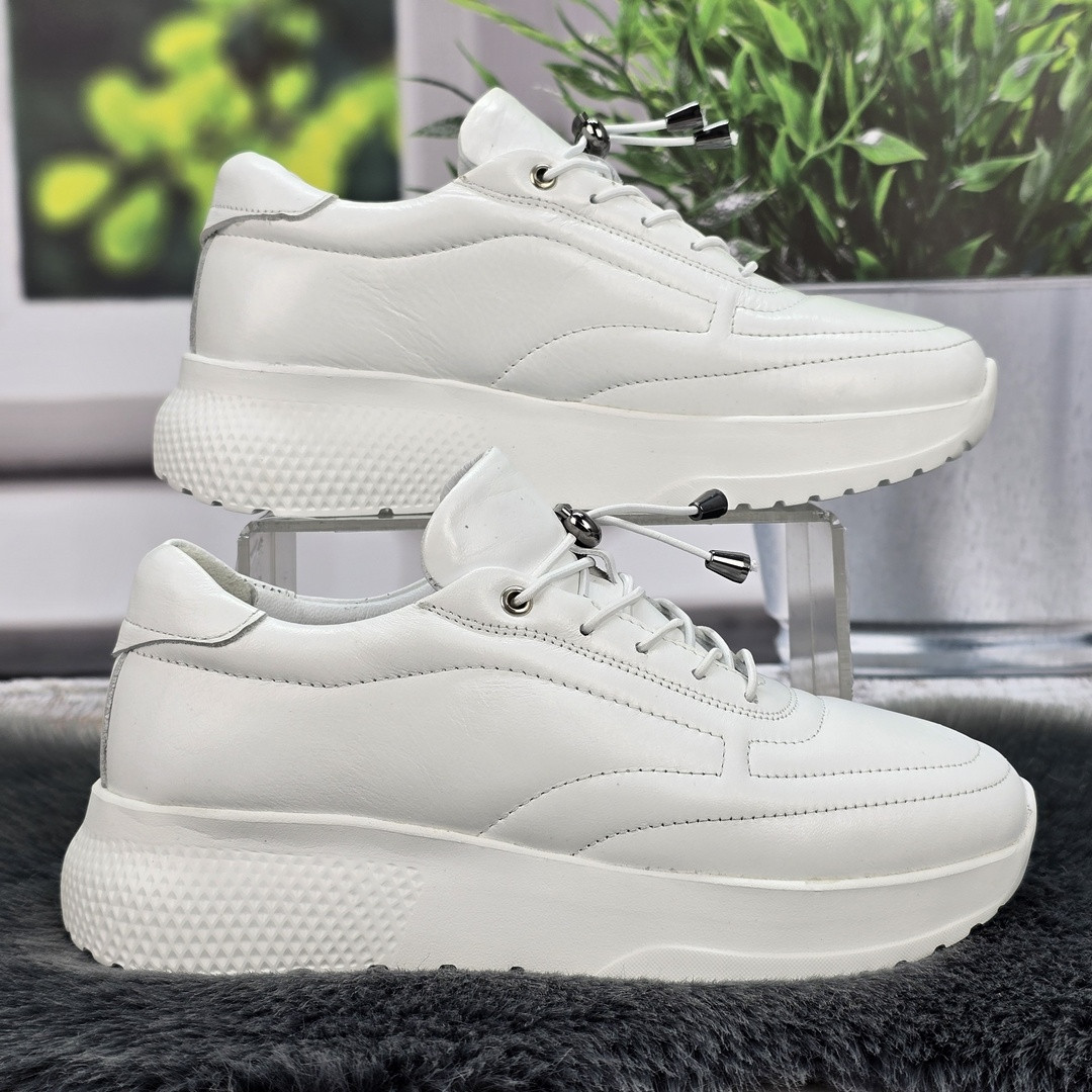 Кросівки жіночі із натуральної шкіри білі Туреччина з супінатором 8148, фото 1